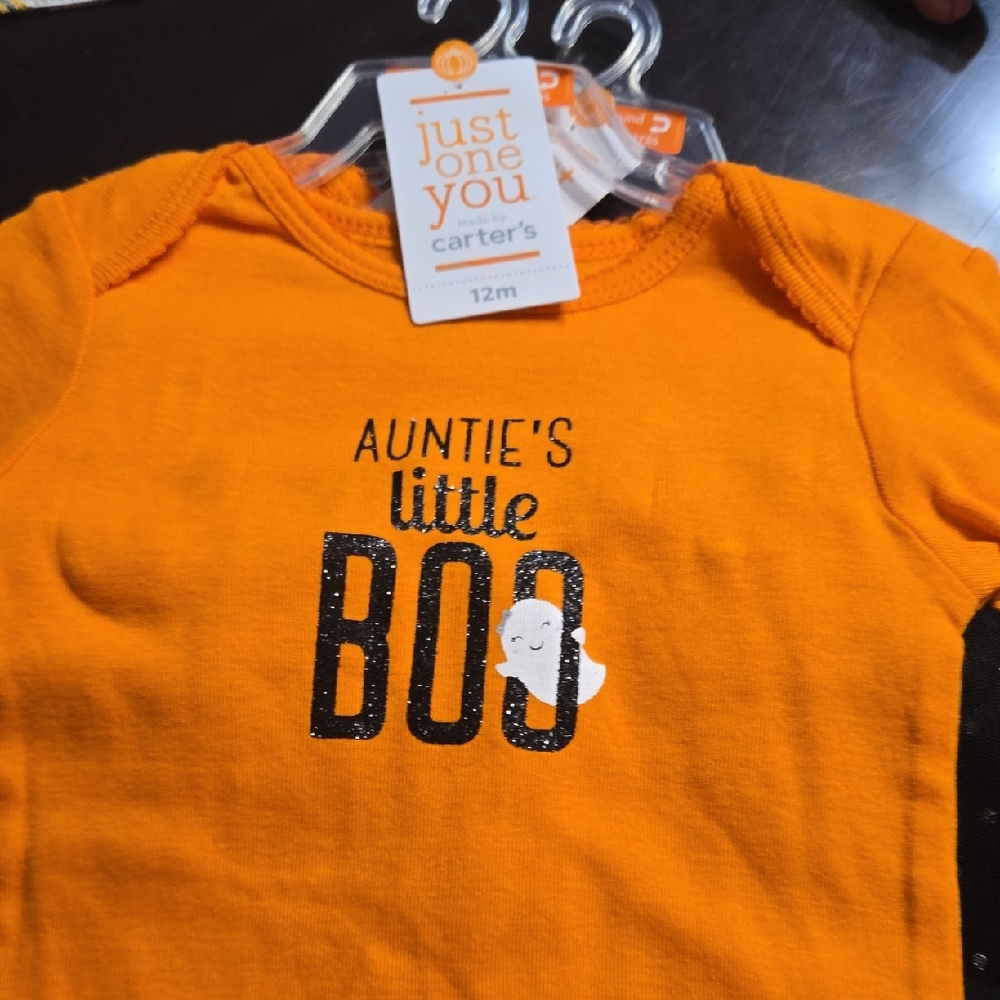 Carter's Bright Orange 'Auntie's Little Boo' Bodysuit